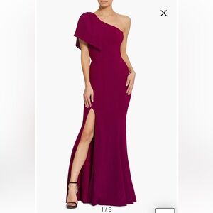 $248 msrp NWT dress the population Georgina one shoulder Gown small